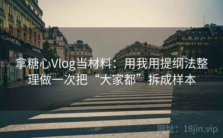 拿糖心Vlog当材料：用我用提纲法整理做一次把“大家都”拆成样本